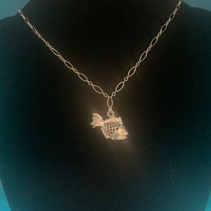 Sterling Silver Fish Necklace & Earrings
